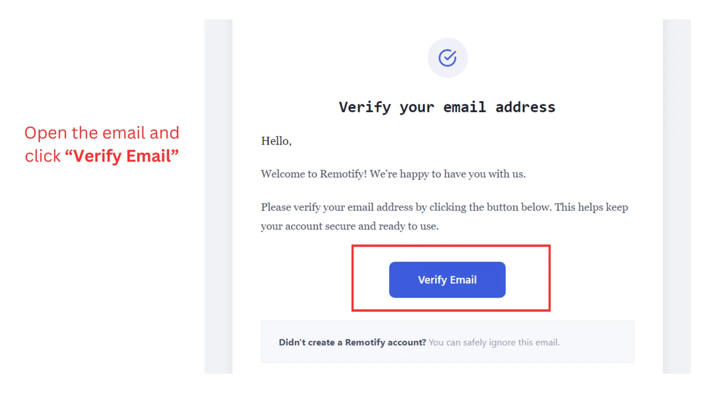 Verify your email