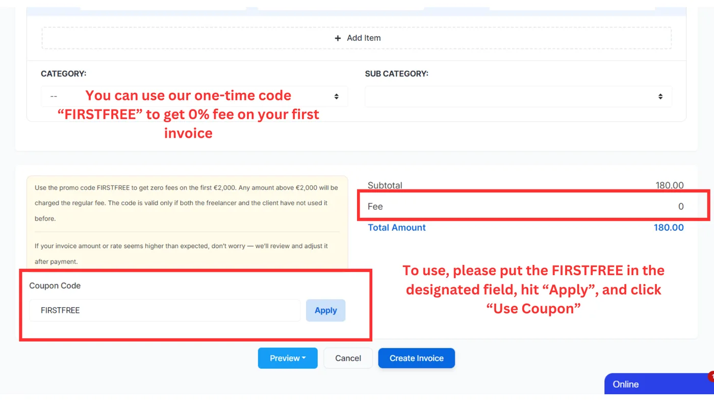 Apply a coupon code (optional)