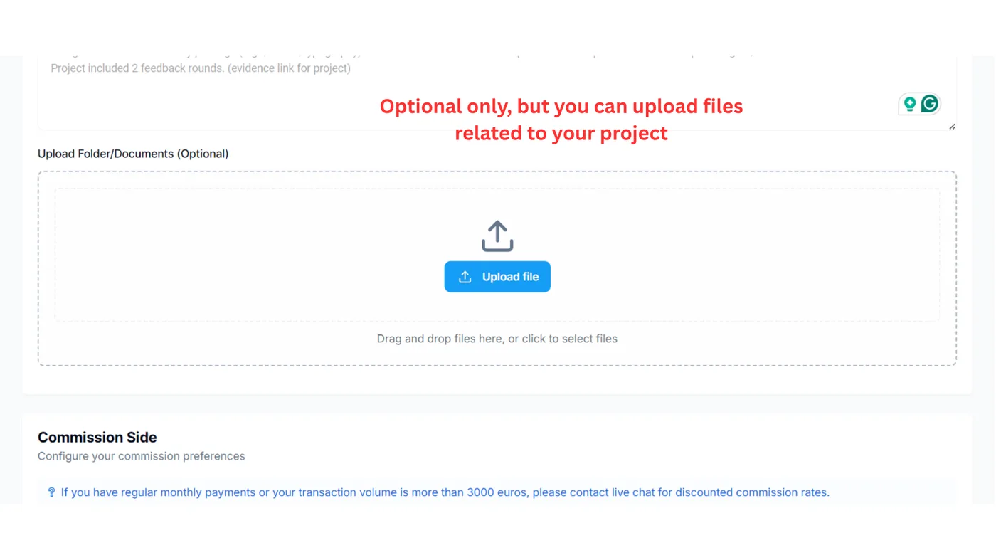 Upload supporting files (optional)