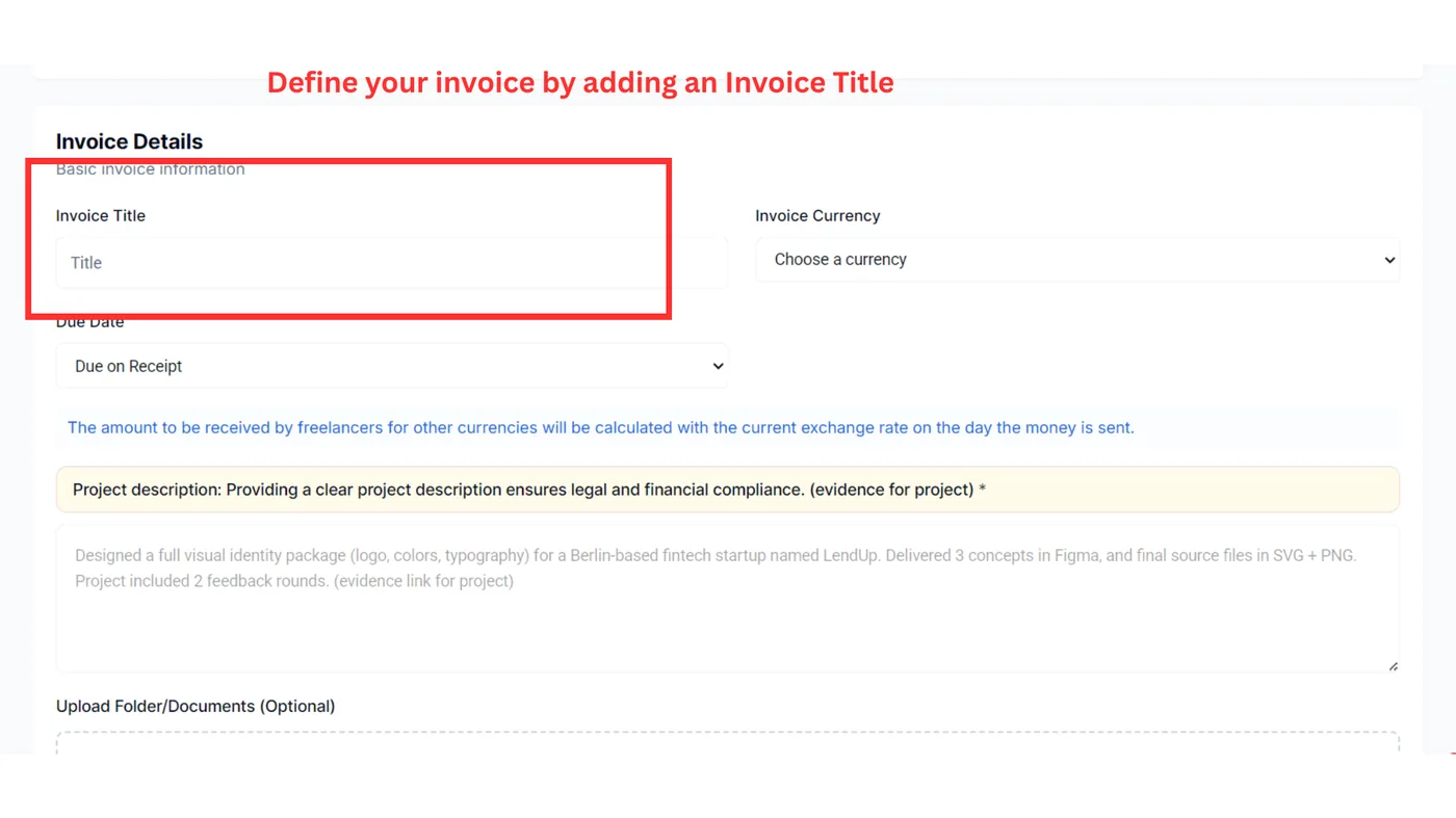 Add an Invoice Title