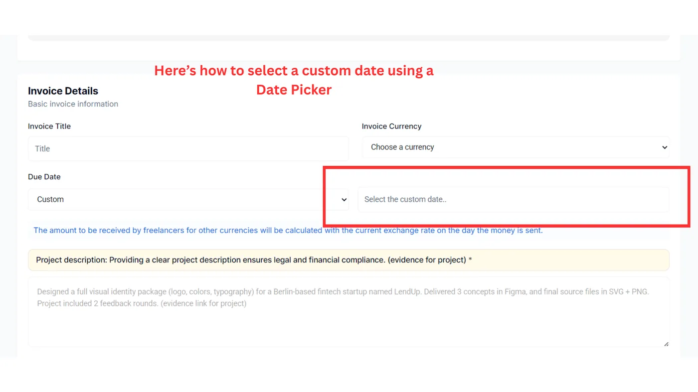 Pick a custom date if needed