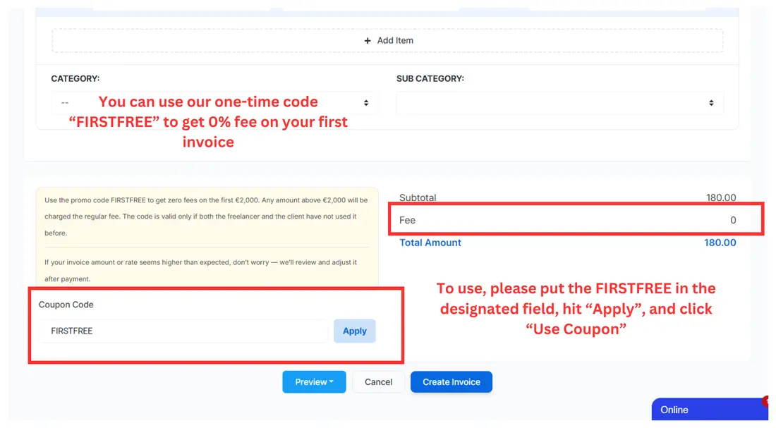 Apply a coupon code (optional)