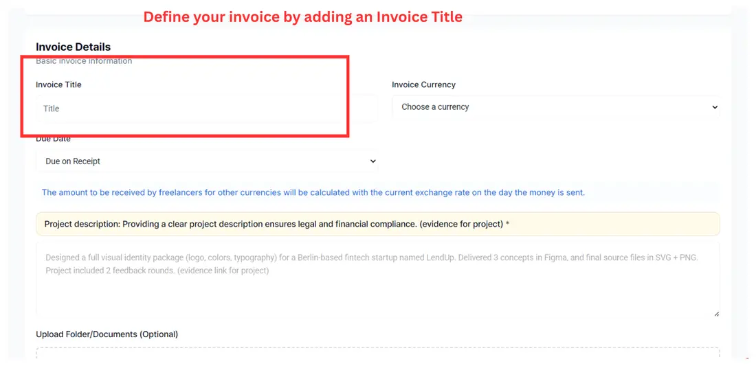Add an Invoice Title