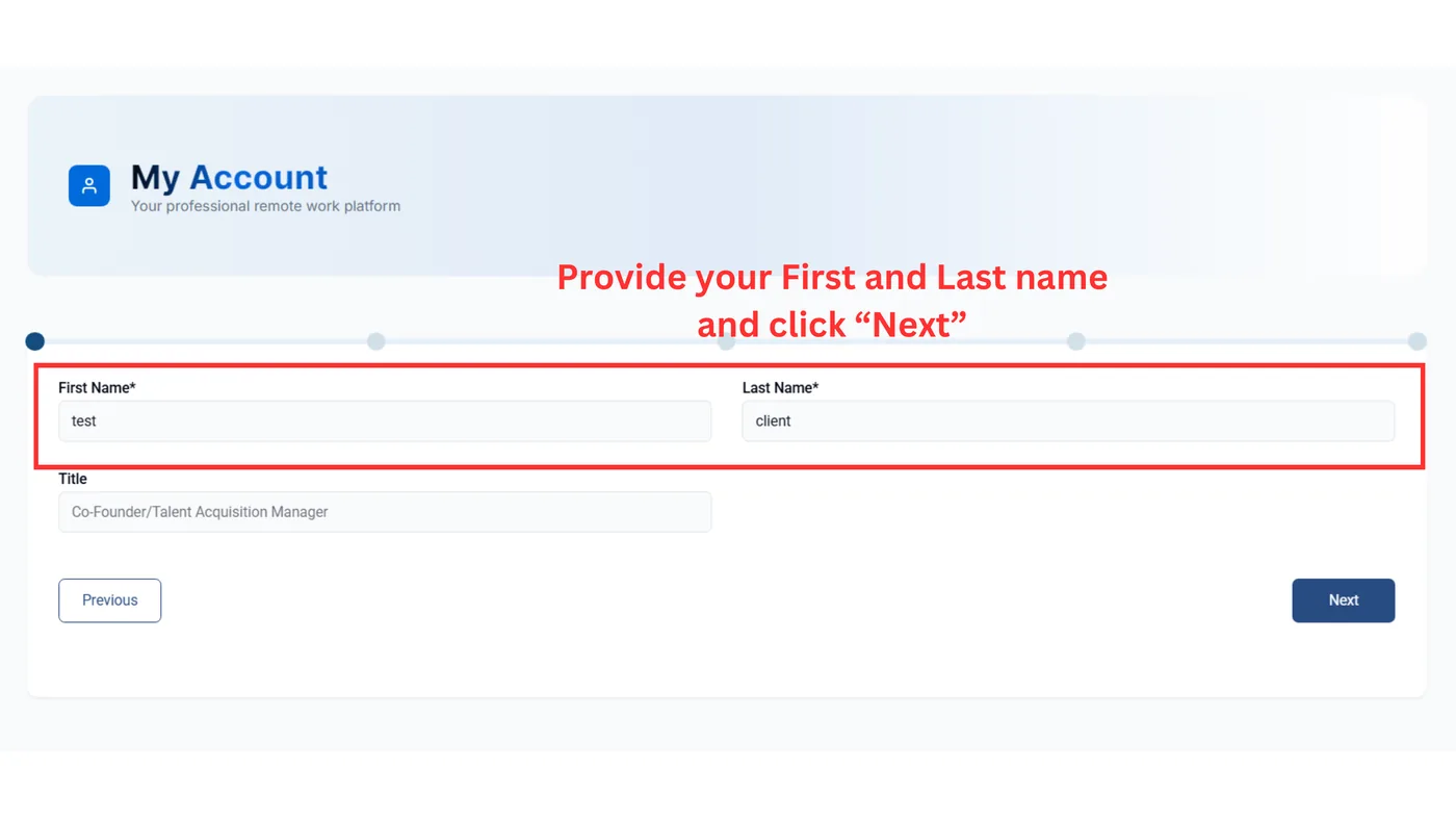 Provide your name and continue
