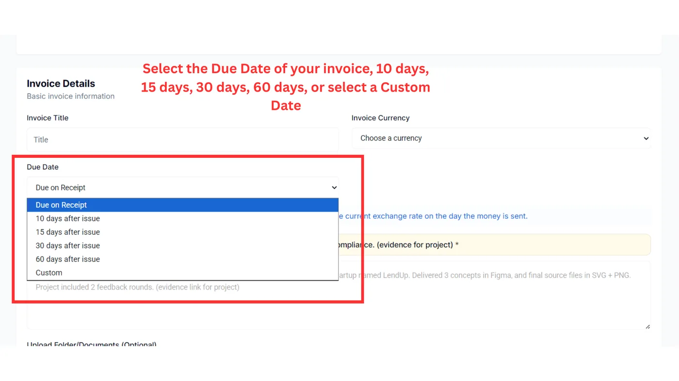 Select the Due Date