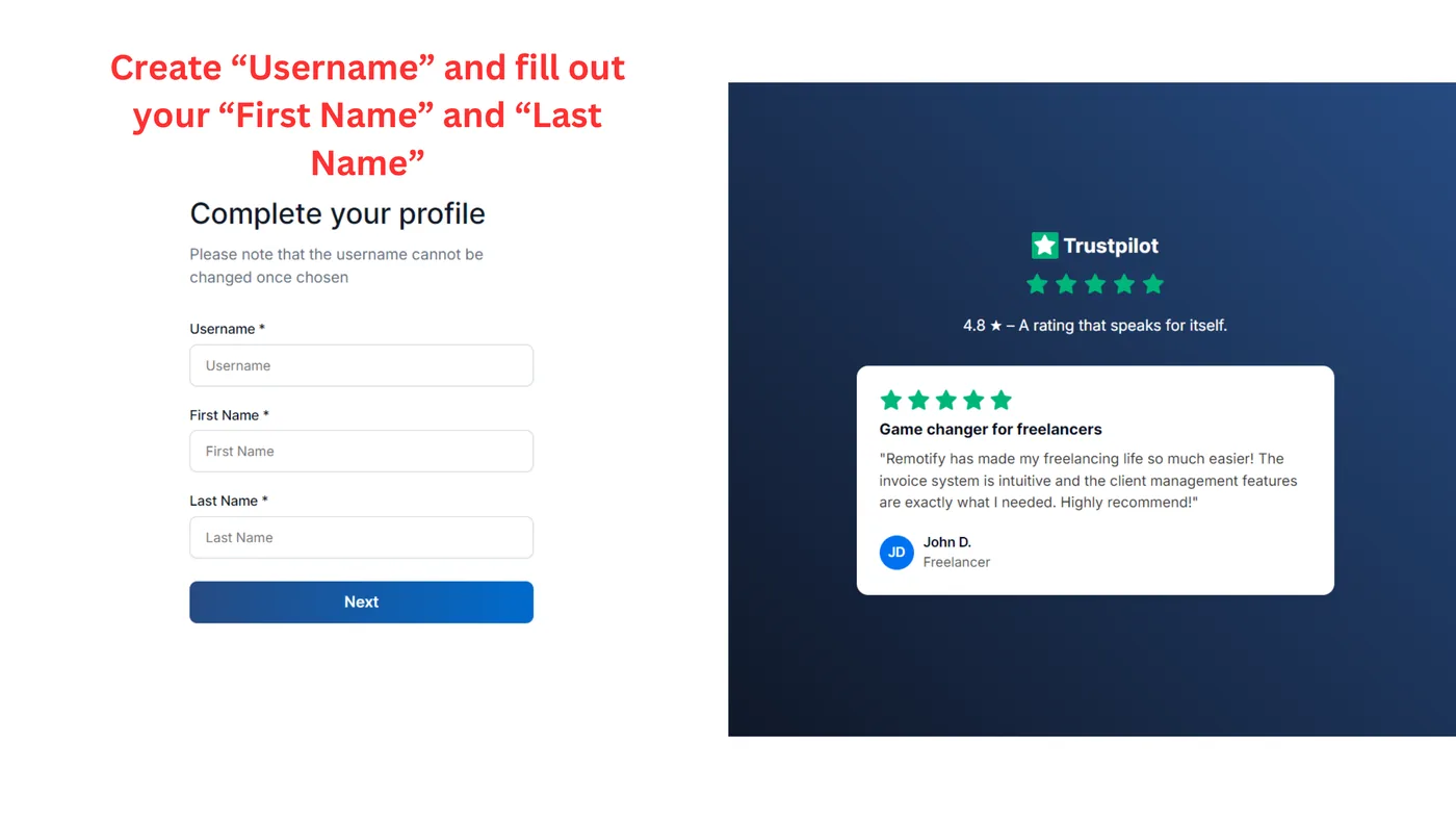 Set your username and name
