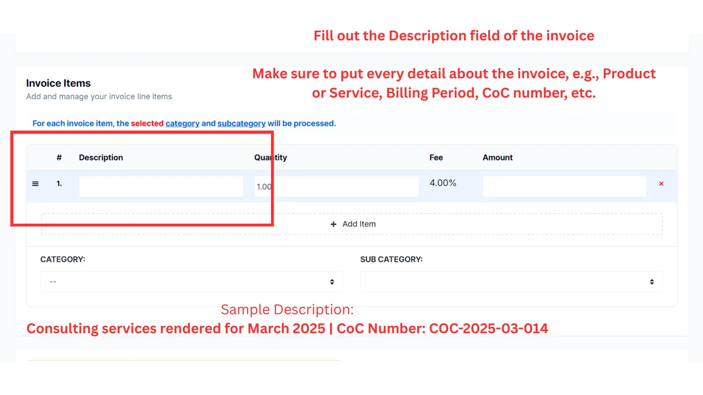 Fill out the Description field