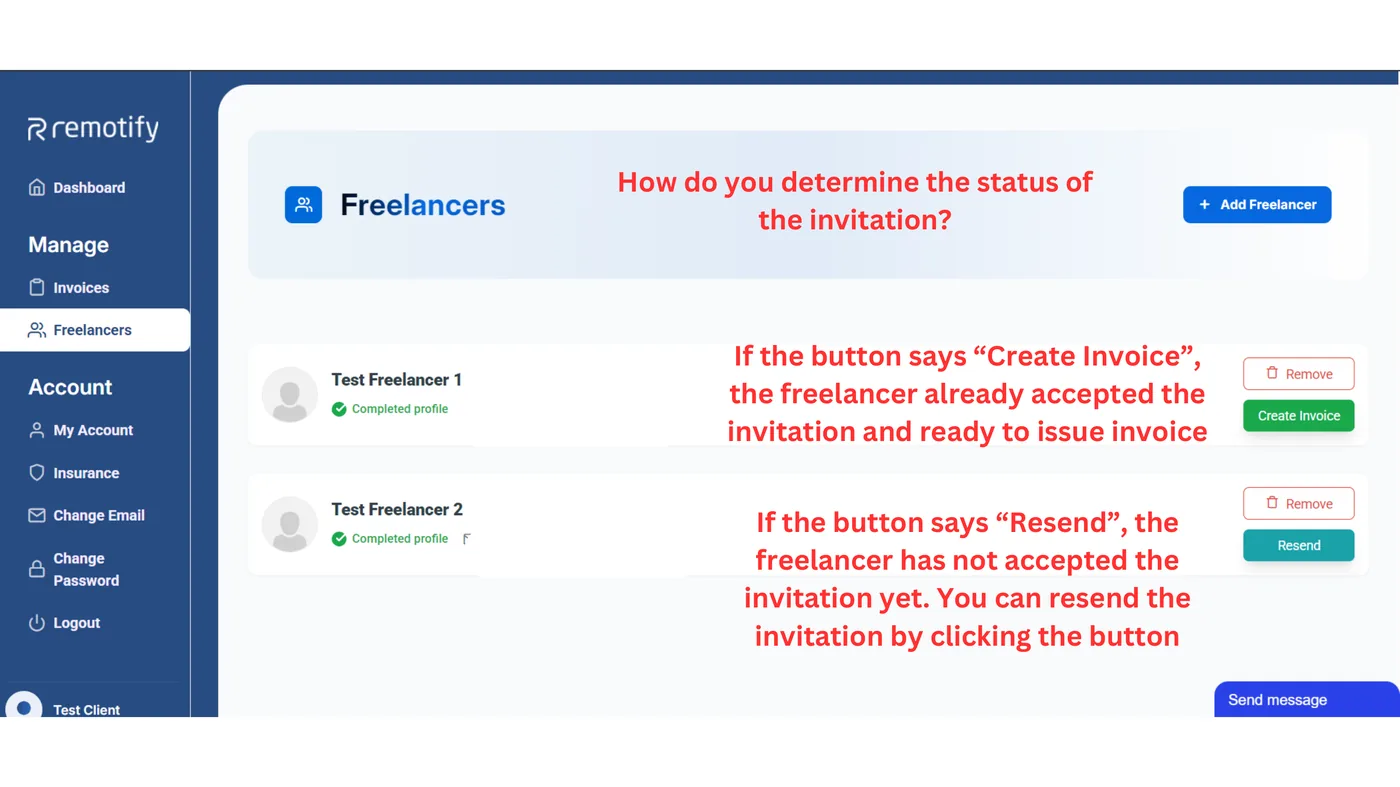 Check the invitation status