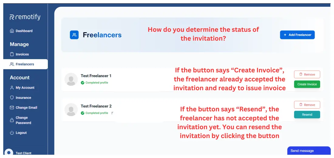 Check the invitation status