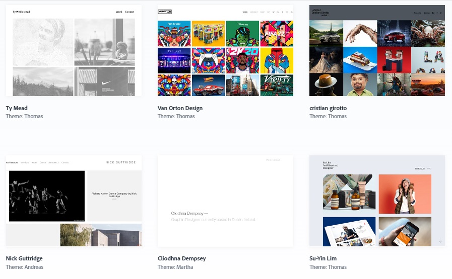 The portfolio will help to show your skills and personality | Screenshot from Adobe Portfolio