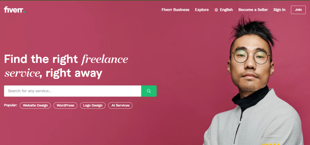Fiverr is a prominent online marketplace that links businesses and individuals with freelancers providing a diverse range of services, encompassing graphic design, writing, programming, marketing, video editing, and more.