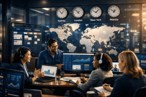 Remote SEO teams collaborating across global timezones