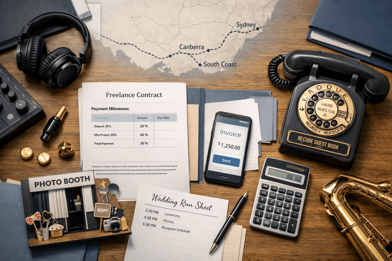 Freelancer payment structures for multi-service wedding entertainment