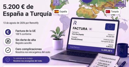 Diseñadora freelance facturando a un cliente europeo sin empresa registrada