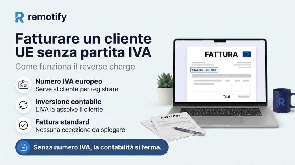 Fatturare un cliente UE senza partita IVA: fattura con numero IVA europeo e reverse charge