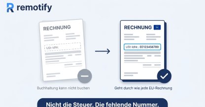 Rechnung ohne Umsatzsteuer-Identifikationsnummer: Vergleich zweier Rechnungen an einen EU-Kunden